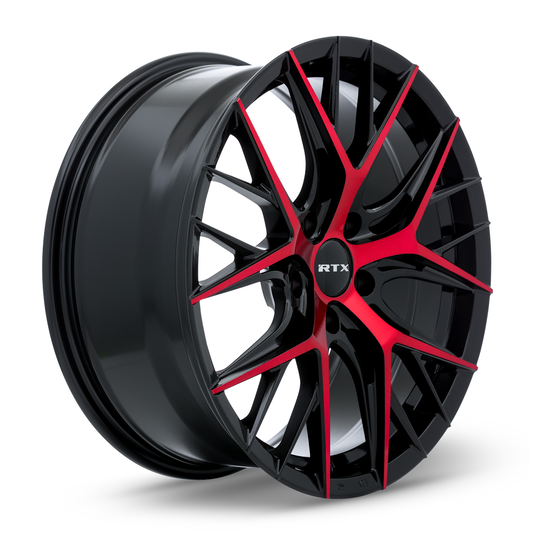 RTX® (R-Spec) • 083055 • Valkyrie • Gloss Black Machined Red • 18x8 5x114.3 ET40 CB73.1
