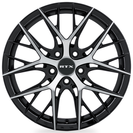 RTX® (R-Spec) • 082994 • Valkyrie • Gloss Black Machined • 17x7.5 5x112 ET38 CB66.6