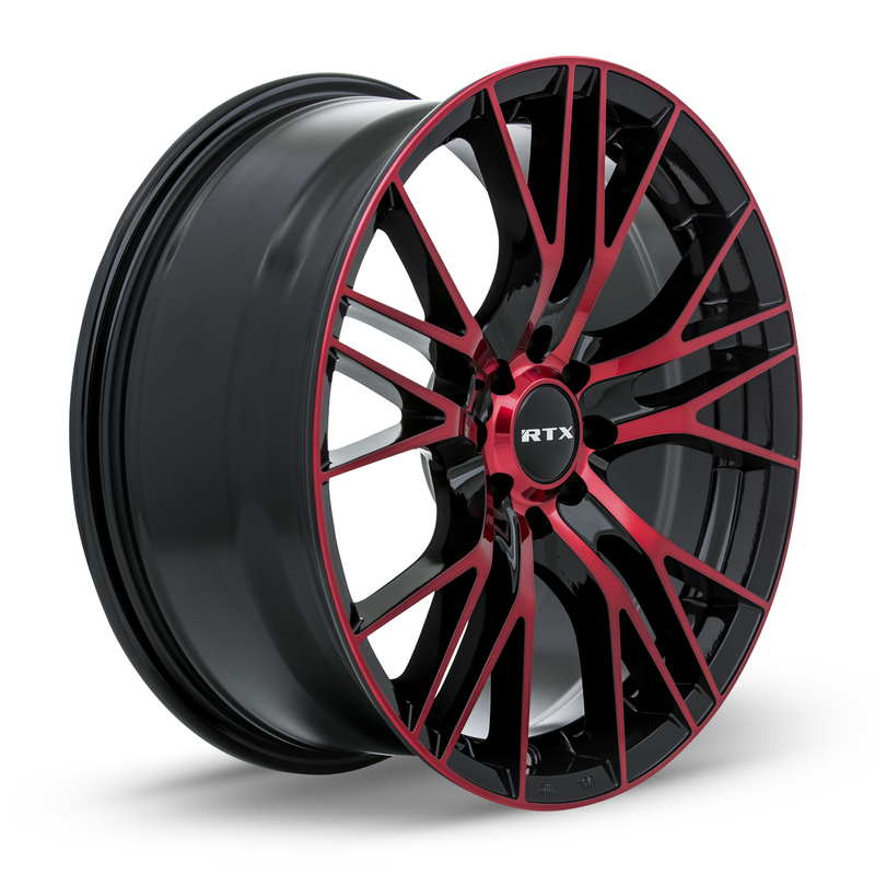 Load image into Gallery viewer, RTX® (RTX) • 082311 • Vertex • Black Machined Red • 16x7 5x100 ET35 CB54.1
