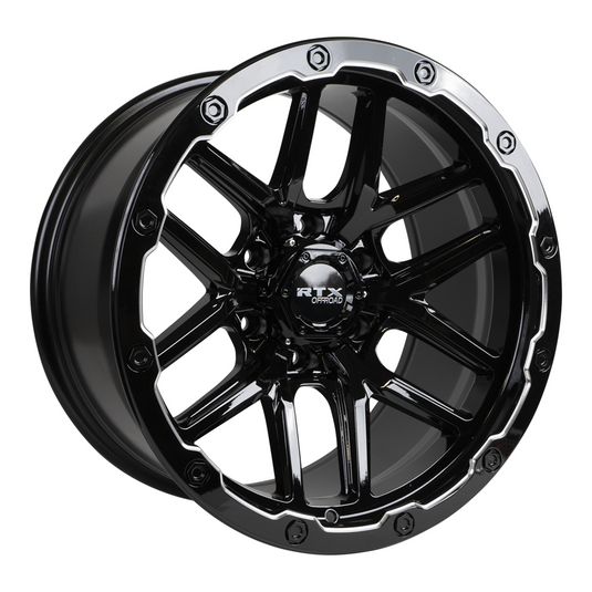 RTX® (Offroad) • 082978 • Volcano • Gloss Black Milled Edge • 18x9.5 6x139.7 ET-10 CB106.1