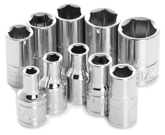 SOCKET SET 1/4" SAE 10PC.