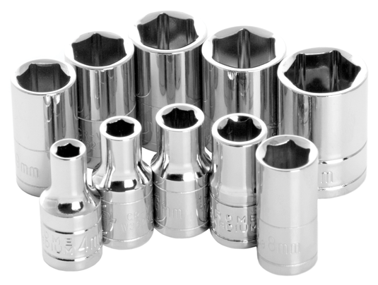 METRIC SOCKET SET 1/4" 10PC.
