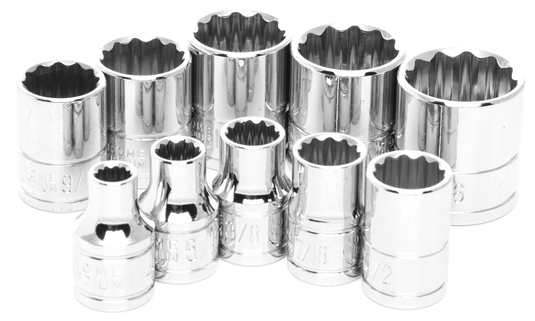 SOCKET SET 3/8" SAE 10 PCS
