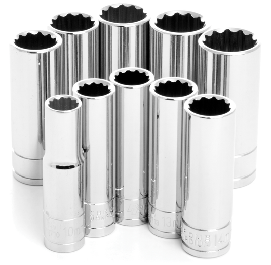 JEU DE DOUILLES MET.3/8"12PT 10PCS