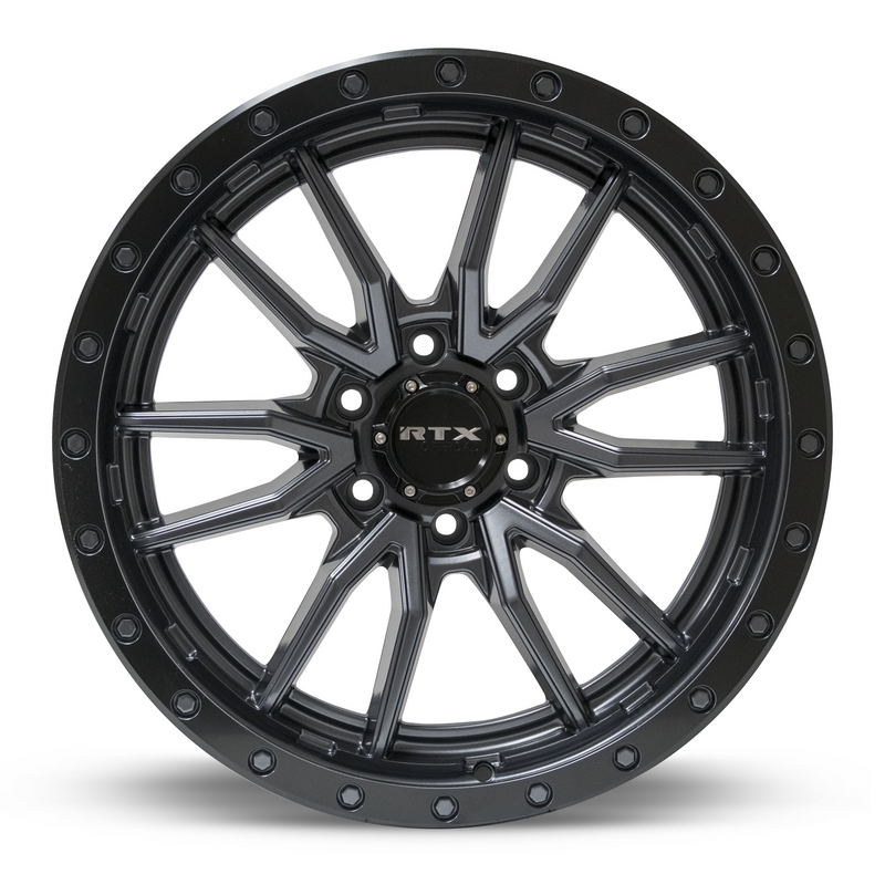 Load image into Gallery viewer, RTX® (Offroad) • 082828 • Wolf • Black with Grey Center • 18x9 6x139.7 ET10 CB106.1
