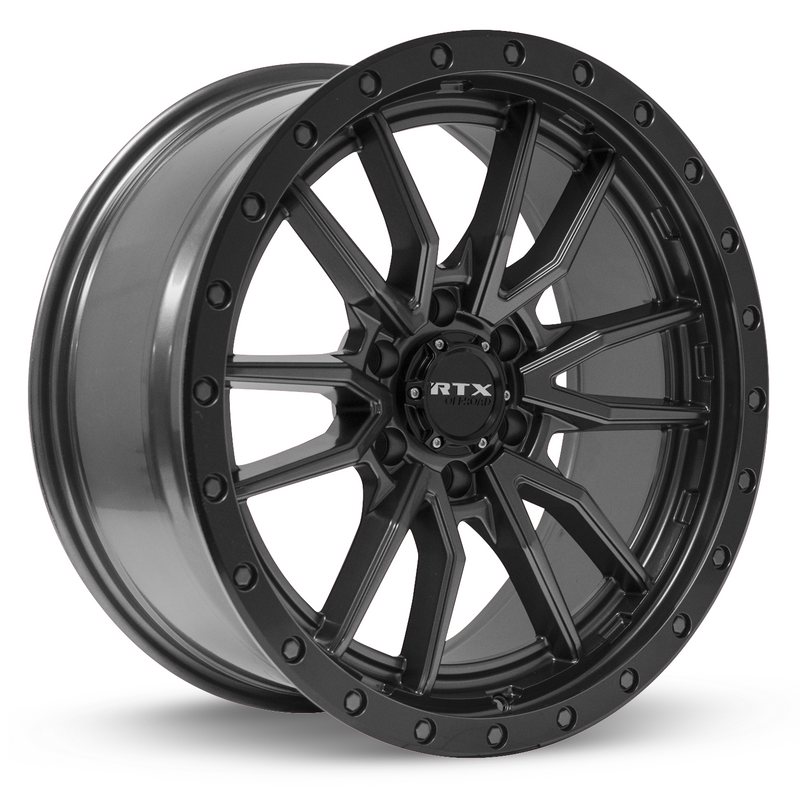 Load image into Gallery viewer, RTX® (Offroad) • 082828 • Wolf • Black with Grey Center • 18x9 6x139.7 ET10 CB106.1
