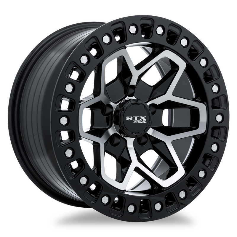 Load image into Gallery viewer, RTX® (Offroad) • 082981 • Zion • Gloss Black Machined • 17x9 5x127 ET-15 CB71.5
