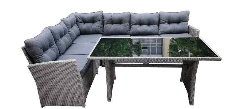 Load image into Gallery viewer, Willion WR-S089L - 3 Pcs Rattan Sofa Set Grey
