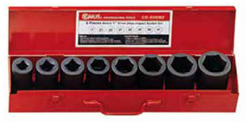 Genius CD-808M2 - 8 Pieces 1” Drive Metric Deep Impact Socket Set