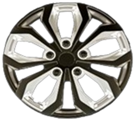 RTX 80-1465SB  - (4) ABS Wheel Covers - Black & Silver 15"