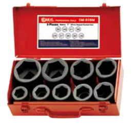 Genius CM-809M - 9 Pieces 1" Drive Metric Impact Socket Set