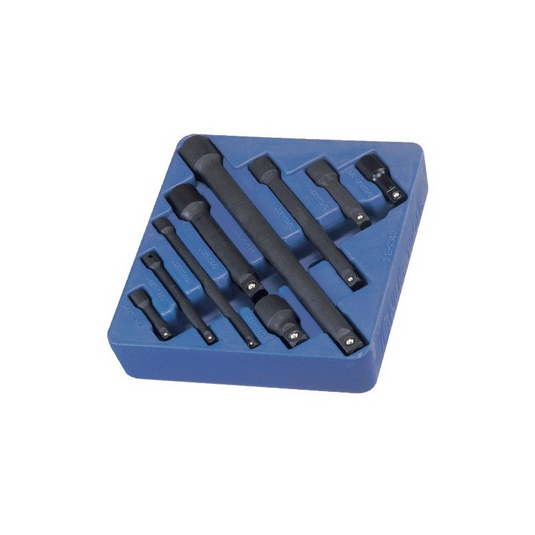 Genius IE-2349 - Jeu de barres d'extension à billes en acier à impact (9 pièces) 1/4"-3/8"-1/2