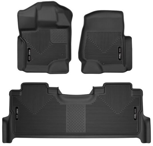 Husky Liners® • 53468 • X-Act Contour • Floor Liners • Black • Front & 2nd Seat • Ford F-150 21-22 with Fold Flat Storage - RACKTRENDZ