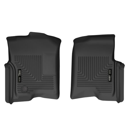 Husky Liners® • 55901 • X-Act Contour • Floor Liners • Black • Front • Ford F-150 04-08 SuperCrew, SuperCab &amp; Standard Cab / Lincoln Mark LT 06-08 without Manual Transfer Case Shifter - RACKTRENDZ