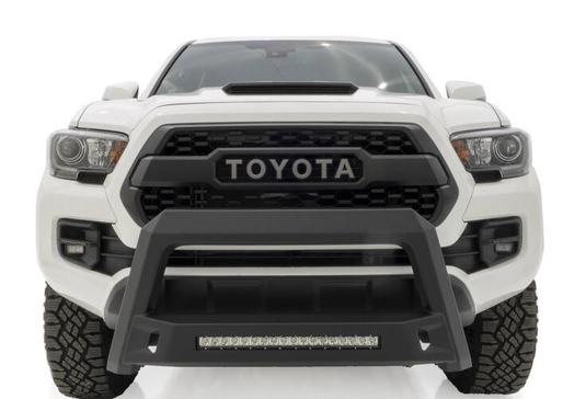 Lund 86521213 - Revolution Black Steel Bull Bar with Integrated LED Light Bar and without skid plate for Toyota Tacoma 16-22 - RACKTRENDZ