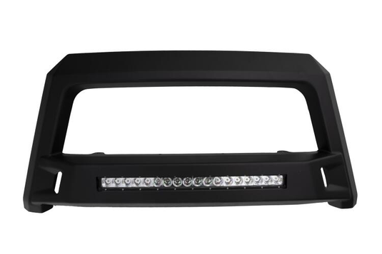 Lund 86521214 - Revolution Black Steel Bull Bar with Integrated LED Light Bar and without skid plate for Chevrolet Silverado 1500 07-19 - RACKTRENDZ