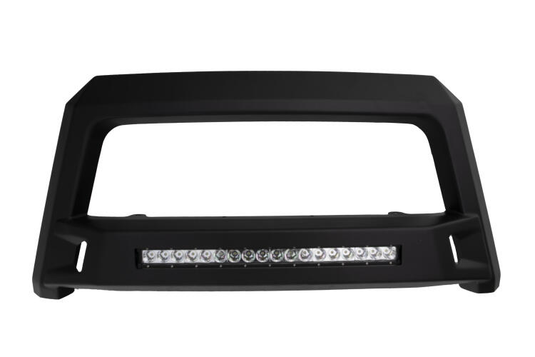 Lund 86521206 - Revolution Black Steel Bull Bar with Integrated LED Light Bar and without skid plate for Ford F-150 04-22 - RACKTRENDZ
