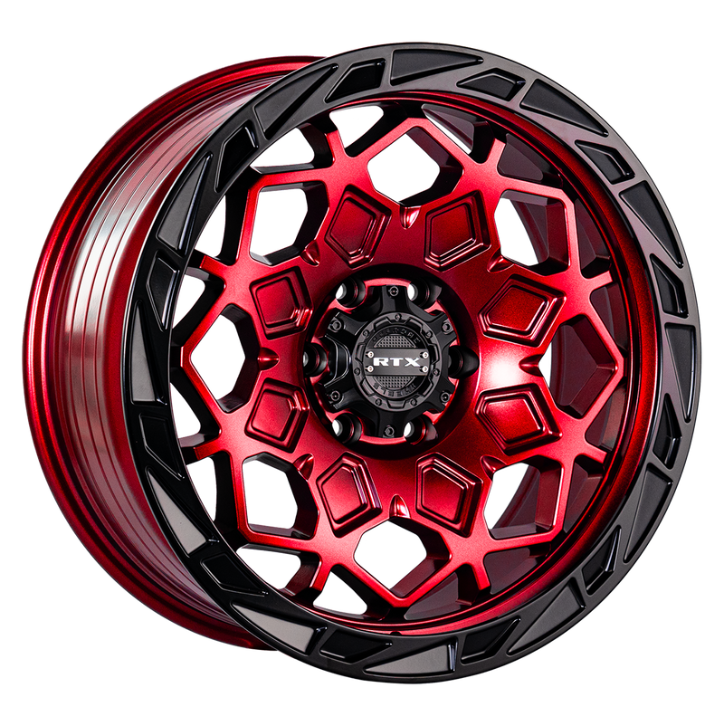 Load image into Gallery viewer, RTX® (Offroad) • 083559 • Spade • Candy Red Black Lip • 17x9 5x127 ET-15 CB71.5
