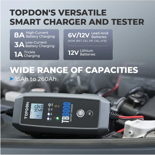 Topdon TB8000 - Smart Battery Charger - RACKTRENDZ