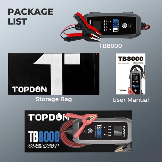 Topdon TB8000 - Smart Battery Charger - RACKTRENDZ