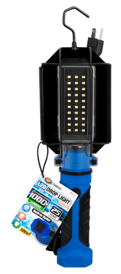 Performance Tool W2237 - 25' 18GA 1 000 lumens 120 V LED Drop Light avec prise 120 V intégrée supplémentaire, 1 paquet