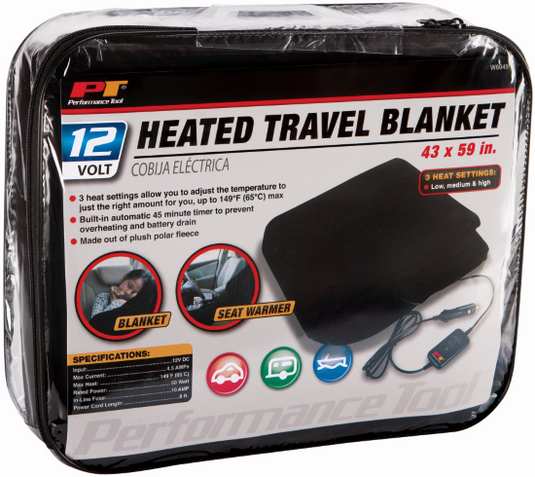 Performance Tools W6049 - 12V Heated Travel Blanket - RACKTRENDZ