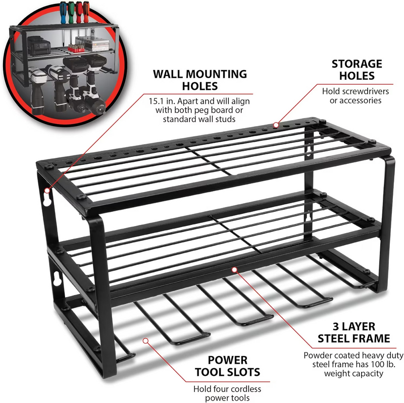 Load image into Gallery viewer, Performance Tools W7701 - 16'' Power Tool Storage Rack
