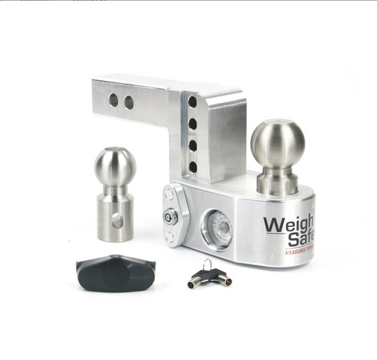 Weigh Safe WS4-2 - Adjustable Ballmount 4" drop, built-in Gauge Measures - RACKTRENDZ