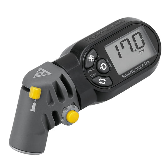 Cycling digital tire pressure gauge with rotating SmartHead