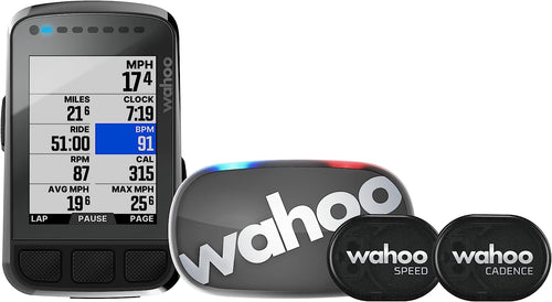 Wahoo ELEMNT Bolt V2 GPS Cycling Computer Bundle with bike mount and accessories.