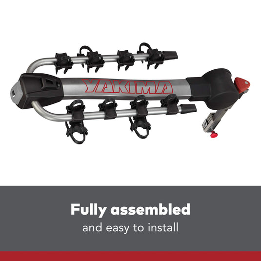 Yakima Ridgeback 4-bike hitch rack folded for storage