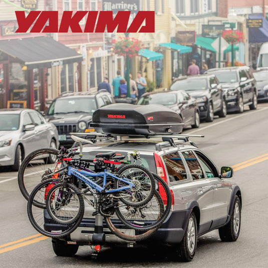 Yakima Ridgeback 4-bike hitch rack mounted on SUV
