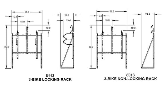 Saris Vertical 3 Bike Locking Wall Rack - RACKTRENDZ