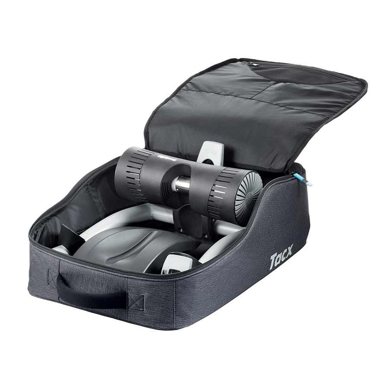 Load image into Gallery viewer, Garmin Tacx Trainer Bag with a Tacx indoor bike trainer securely stored inside.
