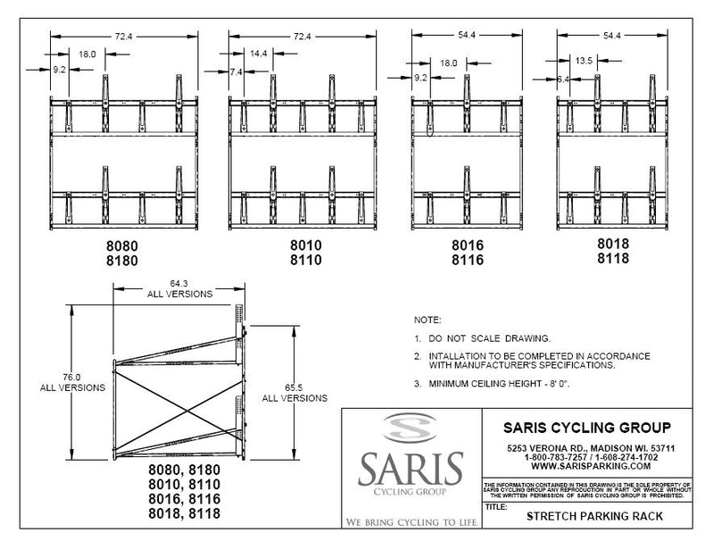 Load image into Gallery viewer, Saris 8180 Stretch 8 Bike Locking Storage Rack - RACKTRENDZ
